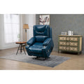Fauteuil inclinable électrique réglable en hauteur en cuir PU bleu extra-large