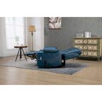 Fauteuil inclinable électrique réglable en hauteur en cuir PU bleu extra-large