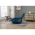 Fauteuil inclinable électrique réglable en hauteur en cuir PU bleu extra-large
