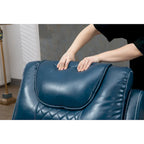 Fauteuil inclinable électrique réglable en hauteur en cuir PU bleu extra-large