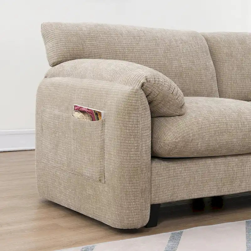 Canapé modulable en U en chenille