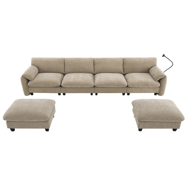 Canapé modulable en U en chenille