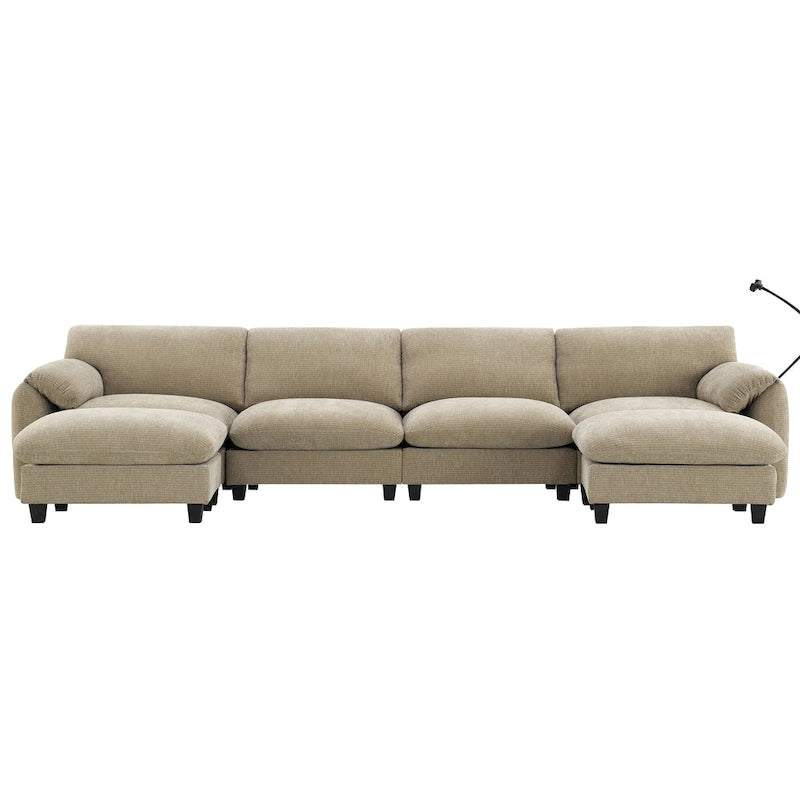 Canapé modulable en U en chenille