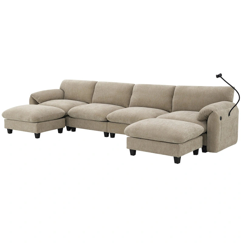 Canapé modulable en U en chenille