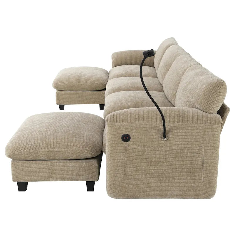Canapé modulable en U en chenille