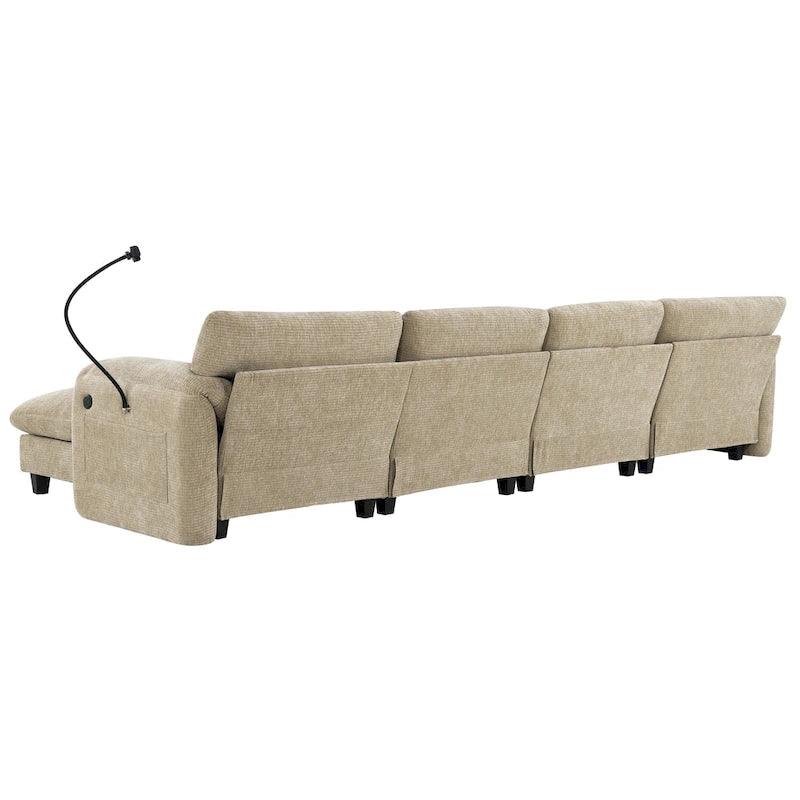 Canapé modulable en U en chenille