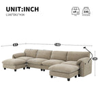 Canapé modulable en U en chenille
