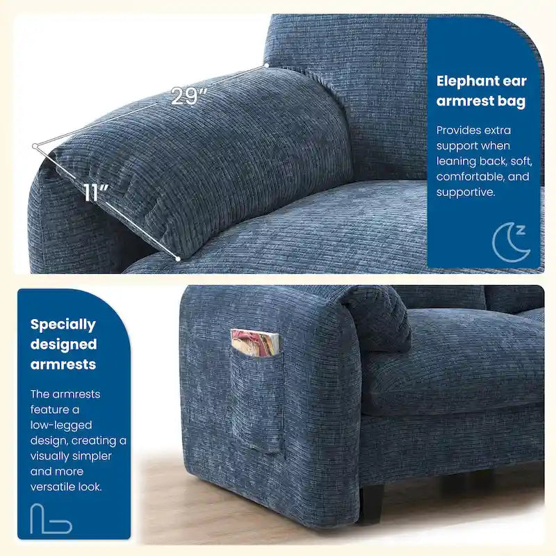 Canapé modulable en U en chenille