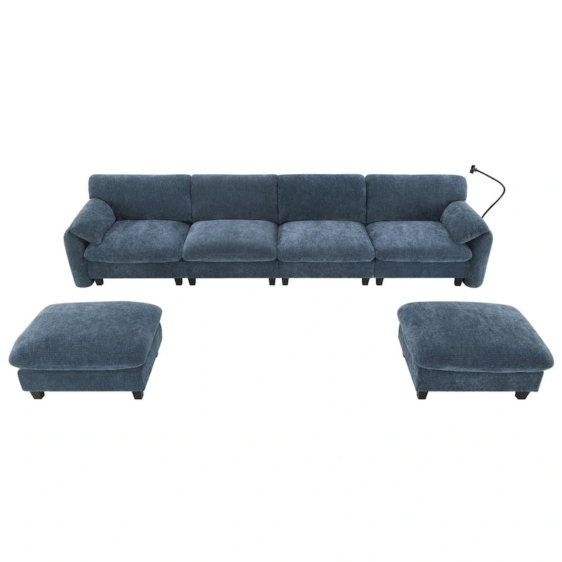 Canapé modulable en U en chenille