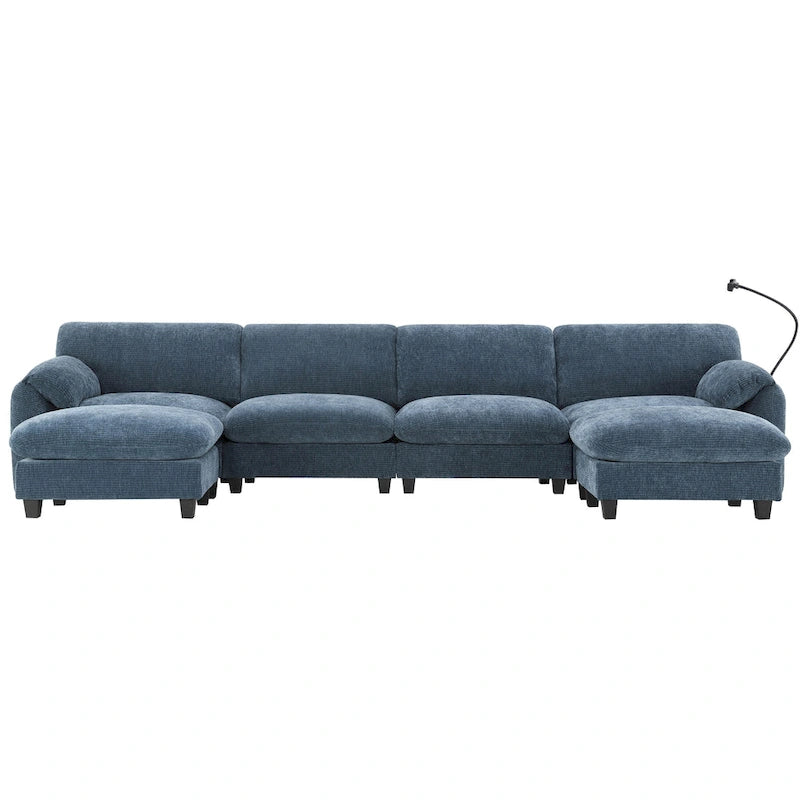 Canapé modulable en U en chenille