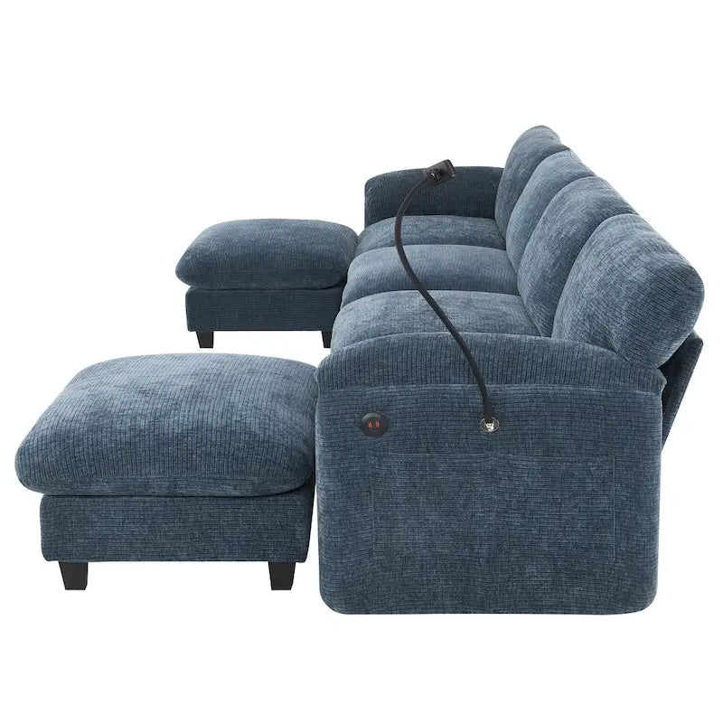 Canapé modulable en U en chenille