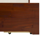 Lit plateforme de rangement en bois massif de style médiéval