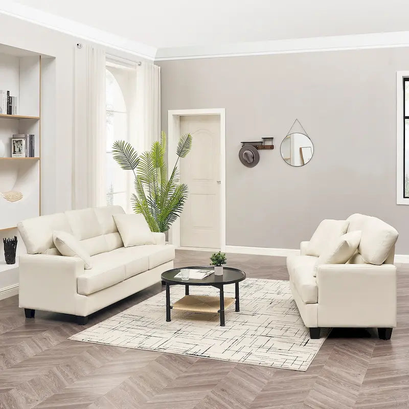 Ensemble deux pièces de chaise et de canapé en similicuir