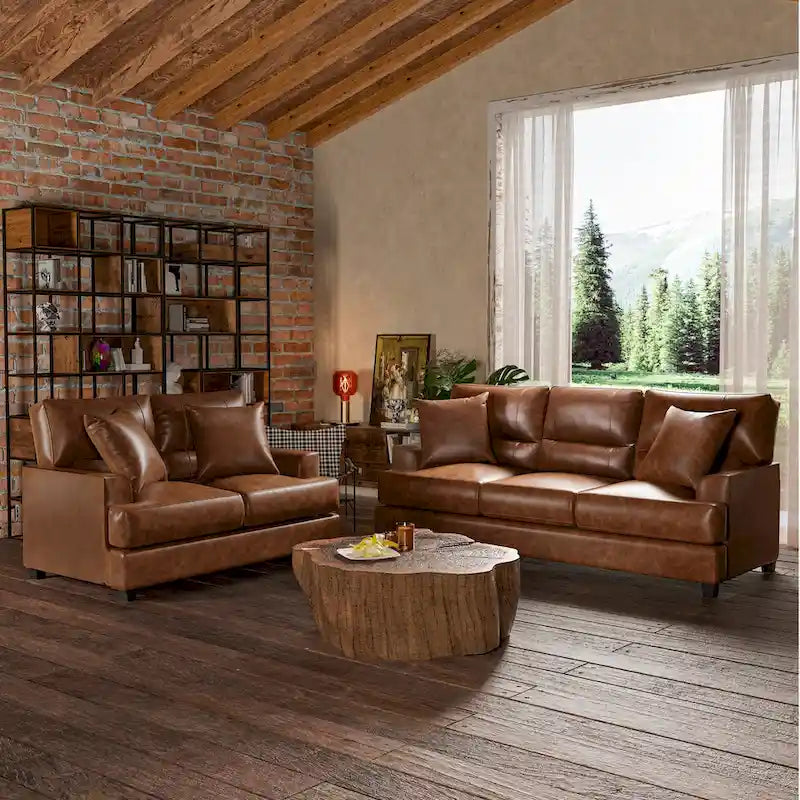 Ensemble deux pièces de chaise et de canapé en similicuir