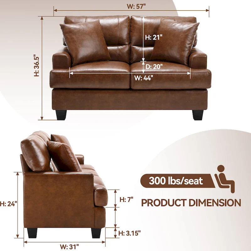 Ensemble deux pièces de chaise et de canapé en similicuir