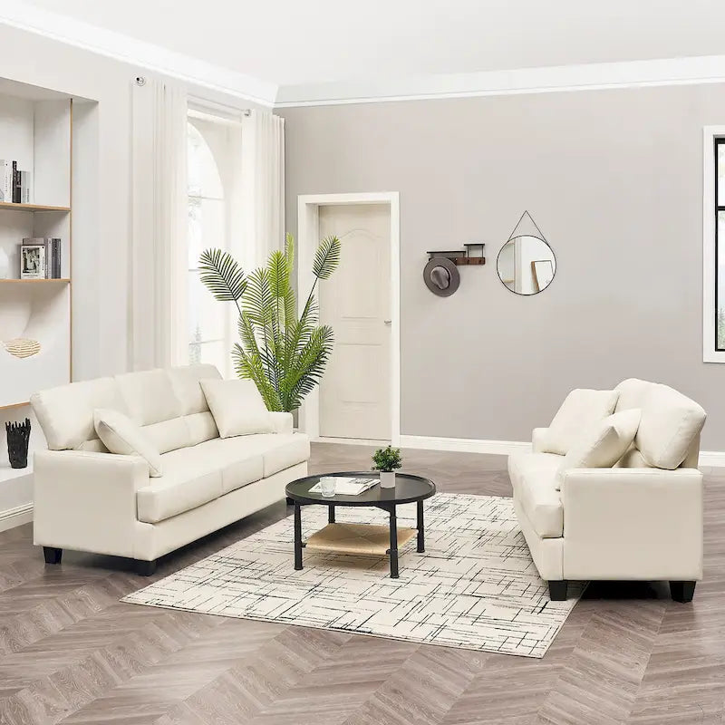 Ensemble deux pièces de chaise et de canapé en similicuir