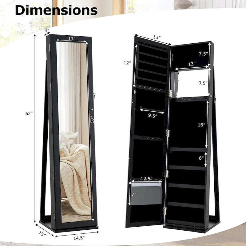 Armoire à bijoux avec miroir