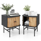 Lot de 2 tables de chevet compactes et modernes avec tiroir coulissant
