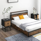 Lot de 2 tables de chevet compactes et modernes avec tiroir coulissant