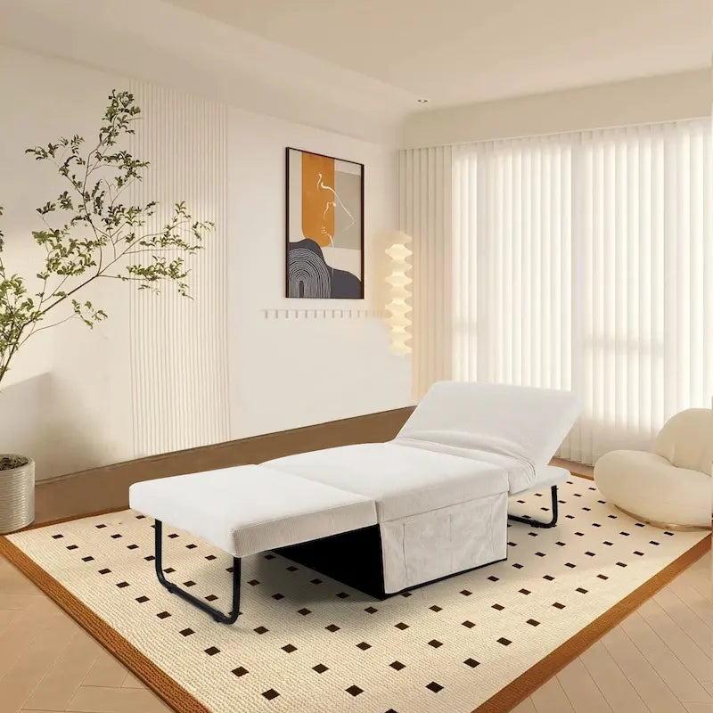 Fauteuil inclinable en velours côtelé convertible quatre en un