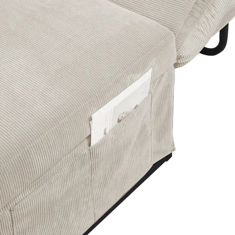 Fauteuil inclinable en velours côtelé convertible quatre en un