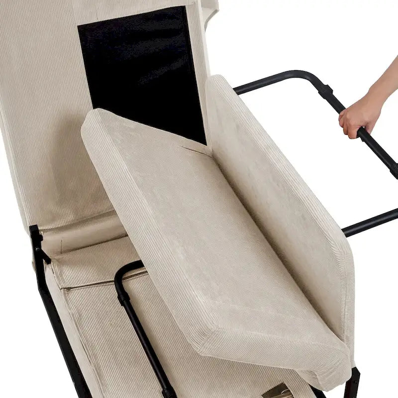 Fauteuil inclinable en velours côtelé convertible quatre en un