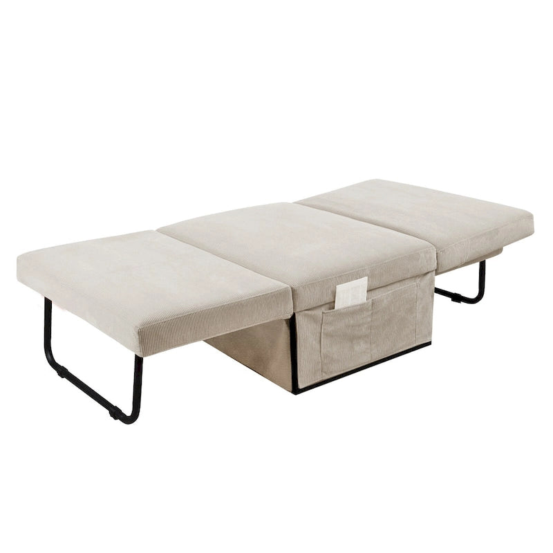 Fauteuil inclinable en velours côtelé convertible quatre en un