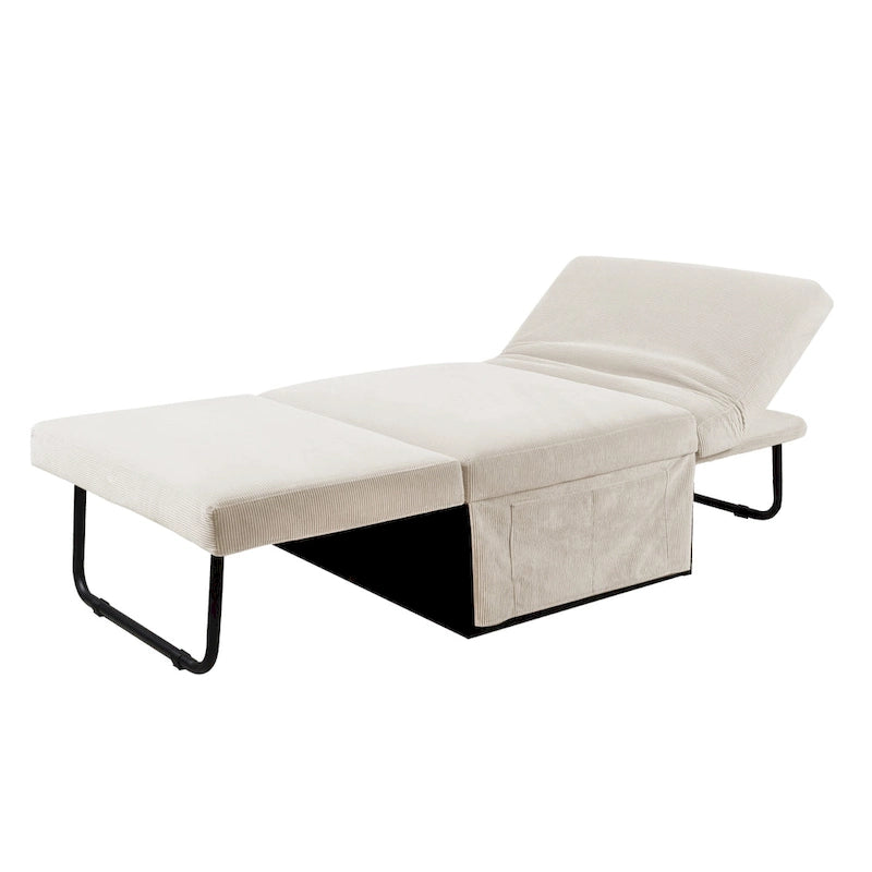 Fauteuil inclinable en velours côtelé convertible quatre en un