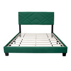 Lit plateforme réglable en velours vert