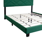 Lit plateforme réglable en velours vert