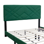 Lit plateforme réglable en velours vert