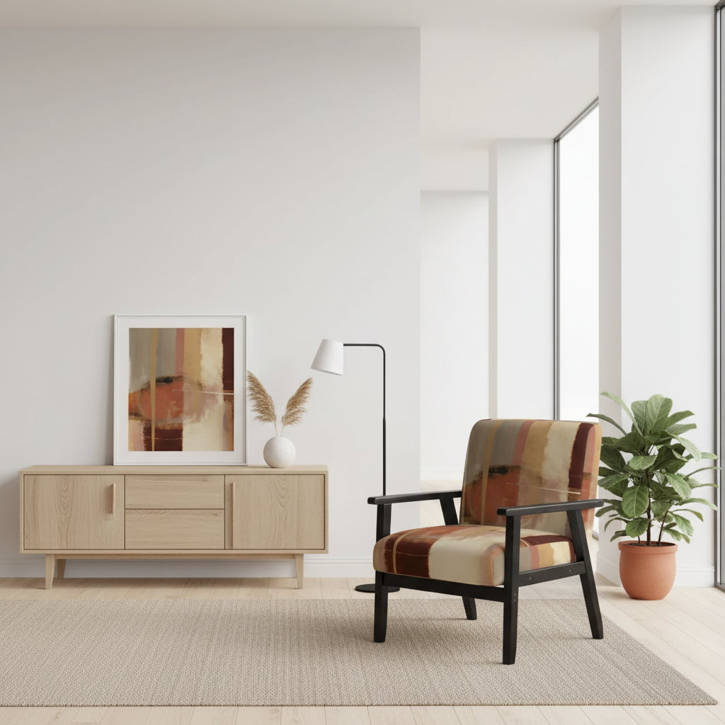Chaises décoratives abstraites rembourrées et fauteuils de style moderne