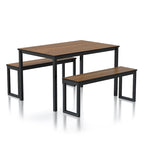 Ensemble de table et de chaises de salle à manger trois pièces en métal de style transitoire