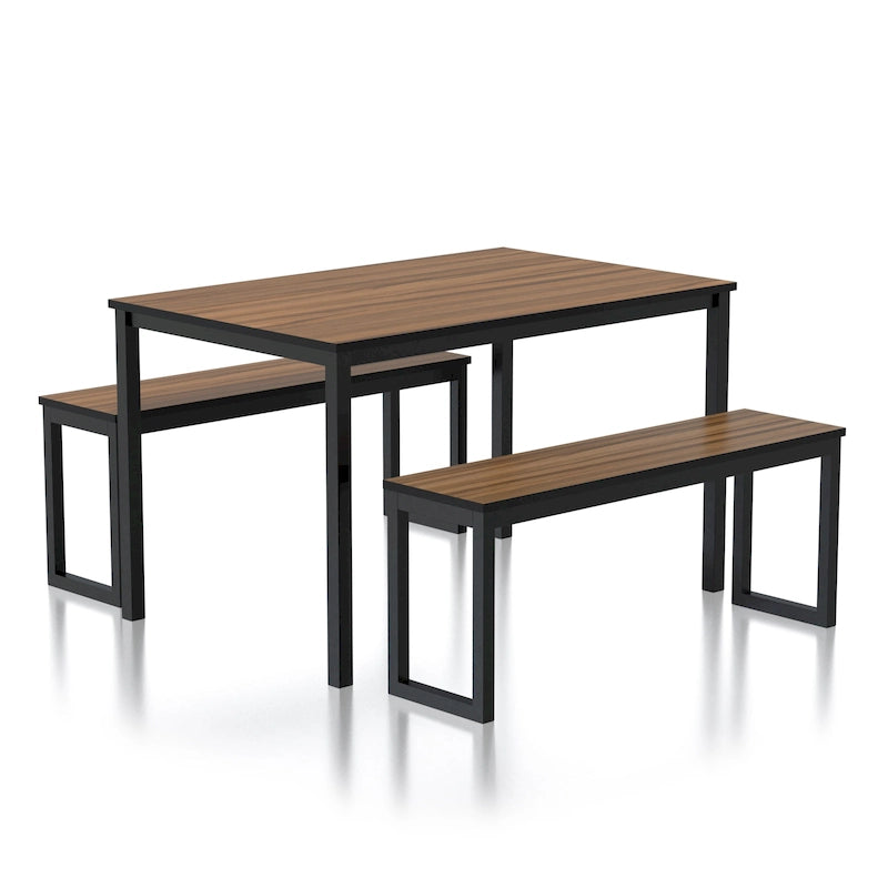 Ensemble de table et de chaises de salle à manger trois pièces en métal de style transitoire