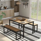 Ensemble de table et de chaises de salle à manger trois pièces en métal de style transitoire