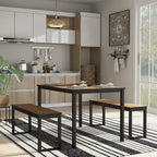 Ensemble de table et de chaises de salle à manger trois pièces en métal de style transitoire