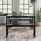 Ensemble de table et de chaises de salle à manger trois pièces en métal de style transitoire