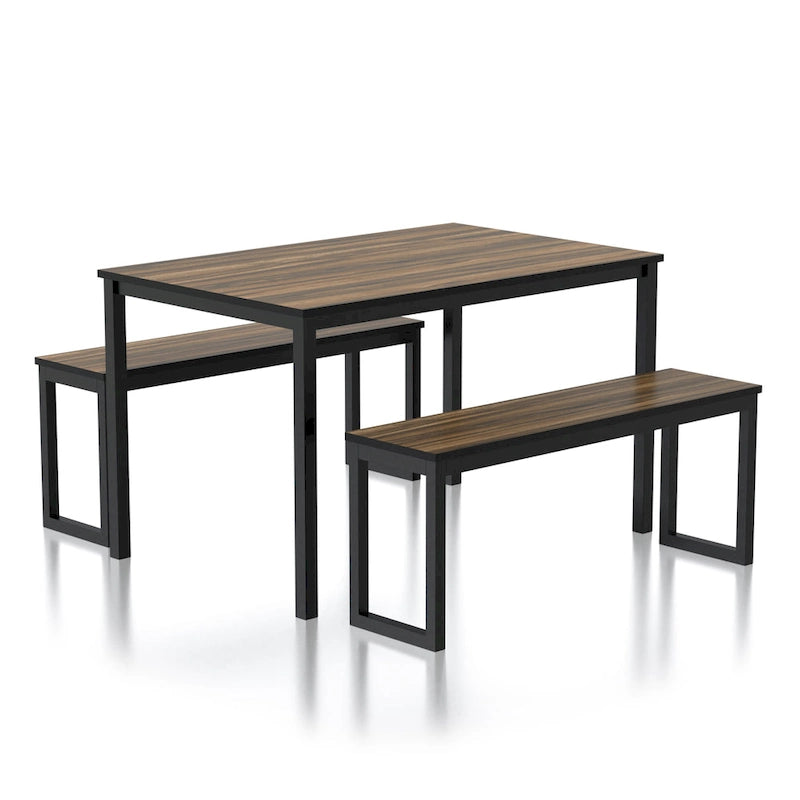 Ensemble de table et de chaises de salle à manger trois pièces en métal de style transitoire