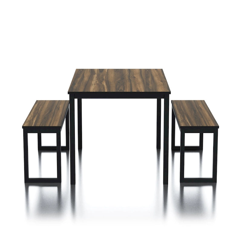 Ensemble de table et de chaises de salle à manger trois pièces en métal de style transitoire