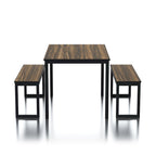 Ensemble de table et de chaises de salle à manger trois pièces en métal de style transitoire