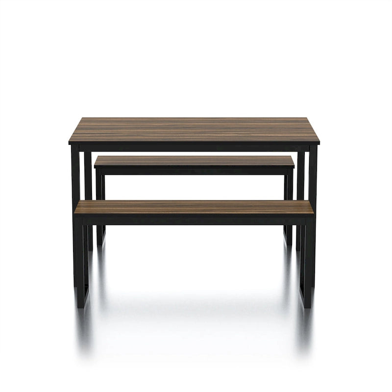 Ensemble de table et de chaises de salle à manger trois pièces en métal de style transitoire