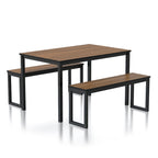 Ensemble de table et de chaises de salle à manger trois pièces en métal de style transitoire