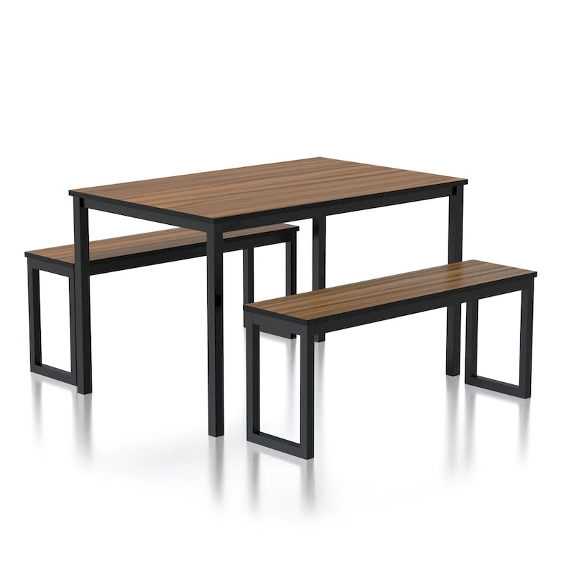 Ensemble de table et de chaises de salle à manger trois pièces en métal de style transitoire