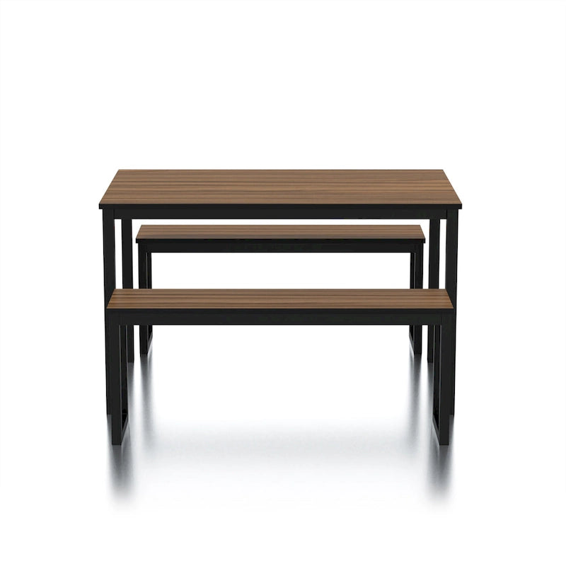 Ensemble de table et de chaises de salle à manger trois pièces en métal de style transitoire