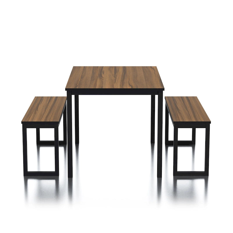 Ensemble de table et de chaises de salle à manger trois pièces en métal de style transitoire
