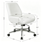 Chaise de bureau en similicuir et piétement chromé