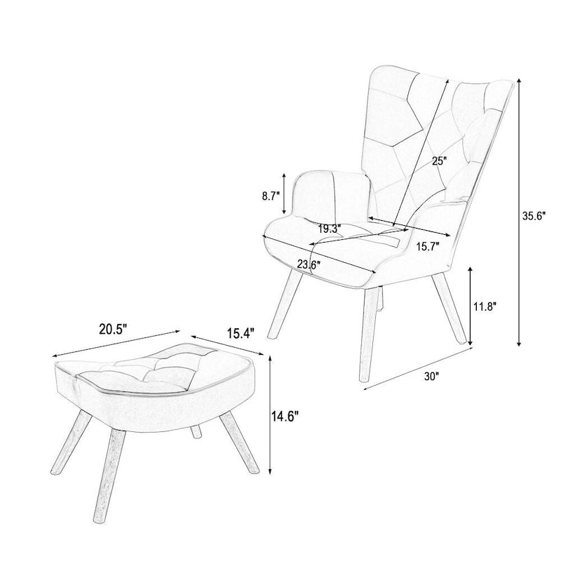 Fauteuil confortable pour chambre à coucher, avec revêtement en tissu patchwork créatif