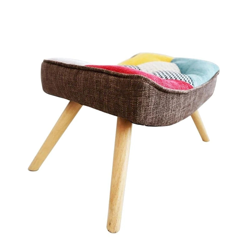 Fauteuil confortable pour chambre à coucher, avec revêtement en tissu patchwork créatif