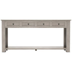 Console rustique avec tiroirs de rangement et étagère inférieure