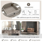 Console rustique avec tiroirs de rangement et étagère inférieure